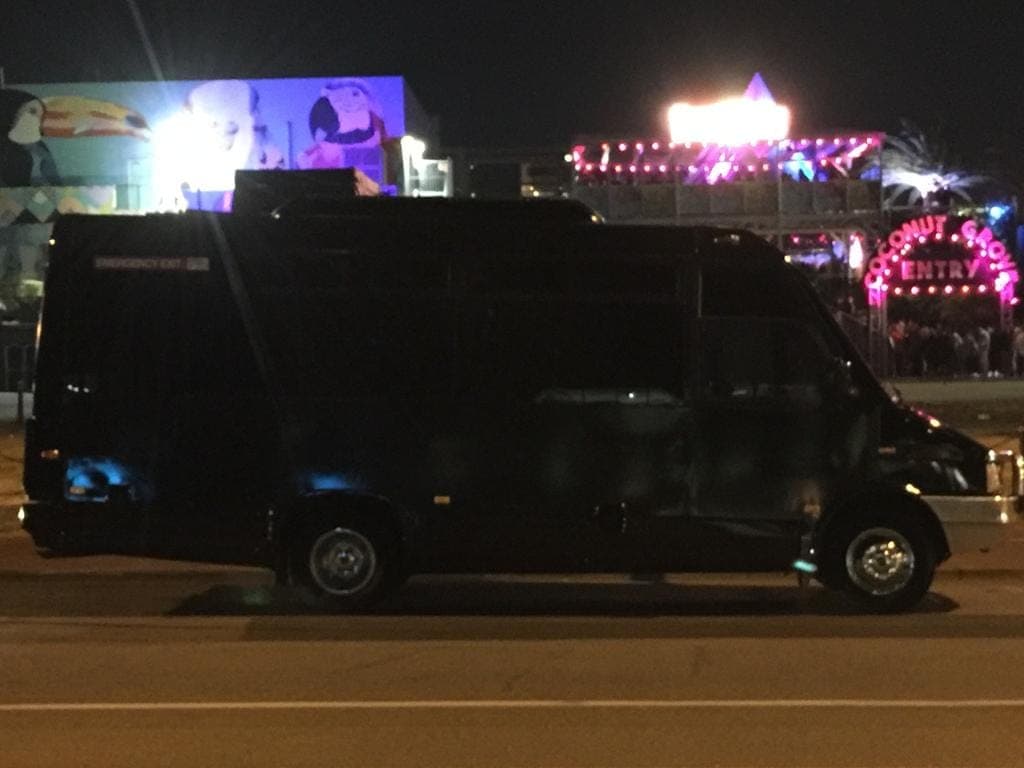The 21 seater party bus on a night pickup