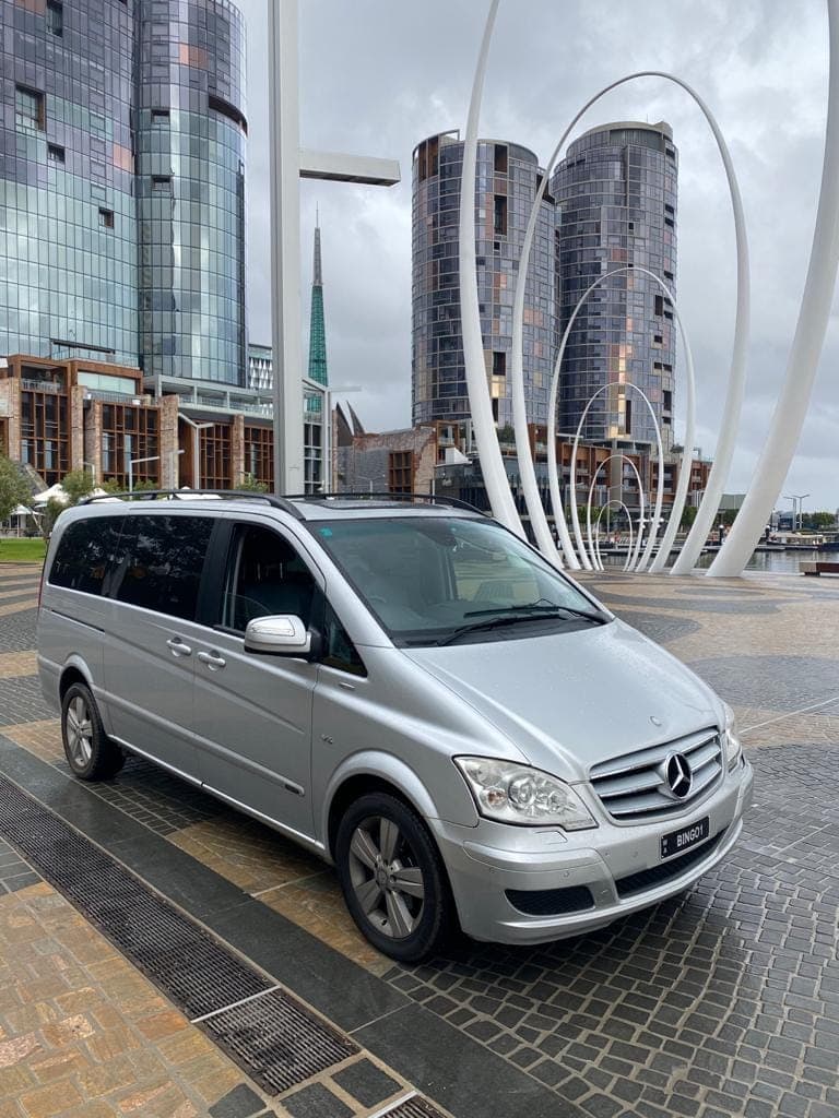 The 7 seater Mercedes at Elizabeth Quay, Perth